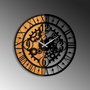 Wallity Reloj de Pared Decorativo de Madera Nogal y Negro